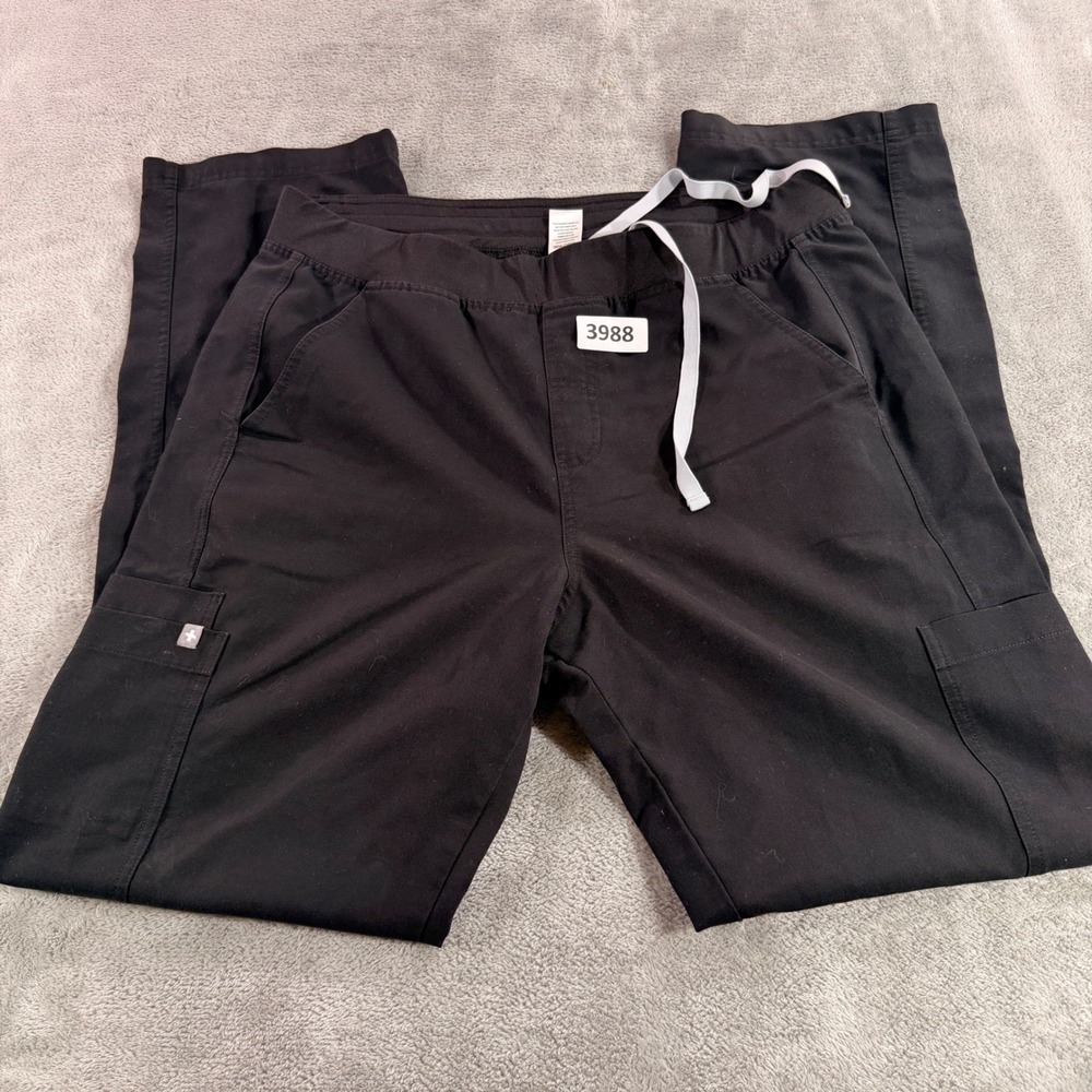 FIGS Scrub Pants Womens L Black Technical Collection Cargo T2001
